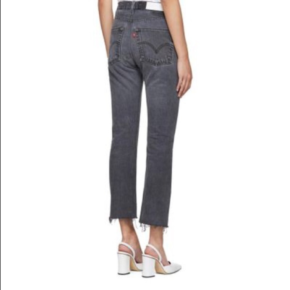 re/done Black Levis High-rise Ankle Crop Jeans